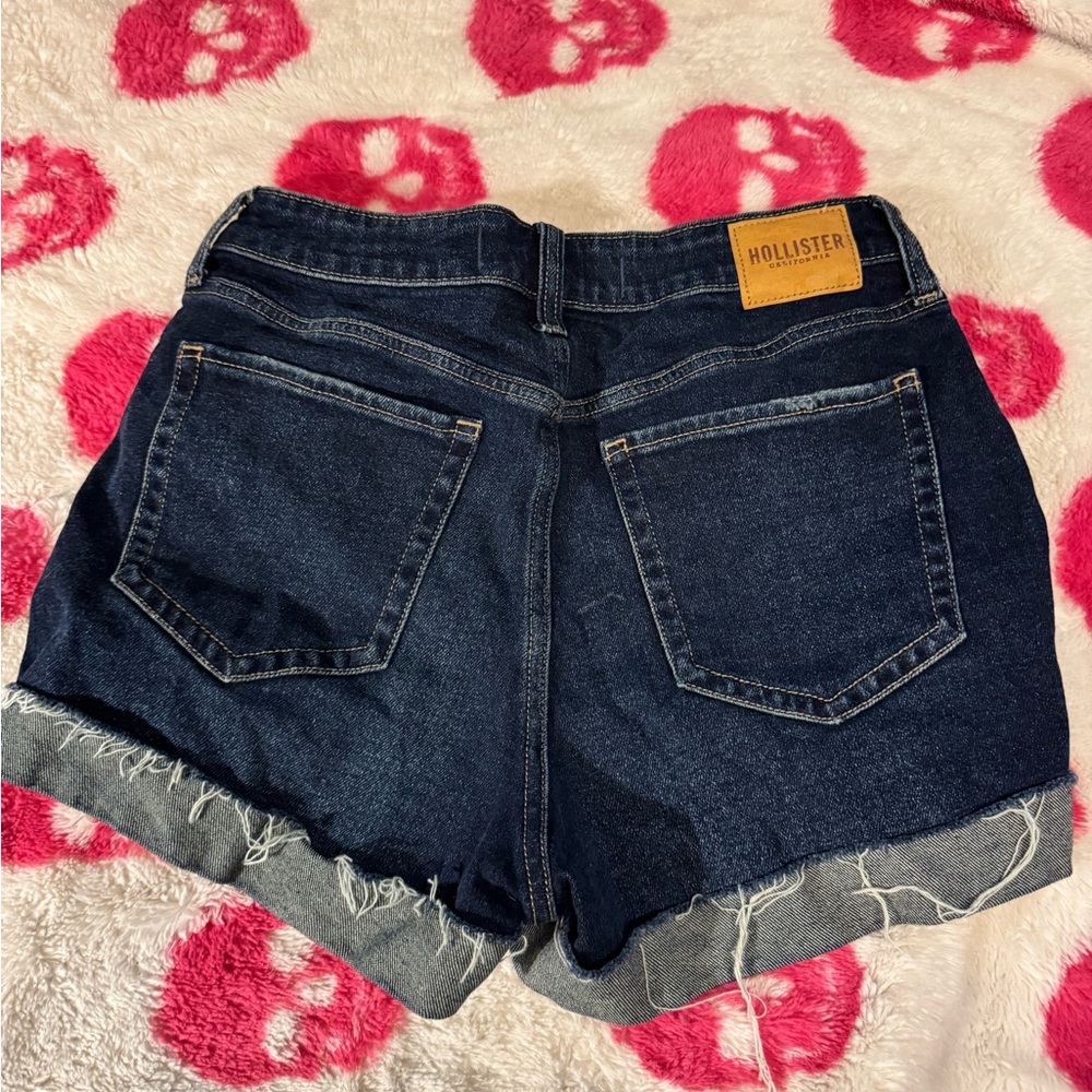 Hollister Women's Dark Blue Denim Shorts